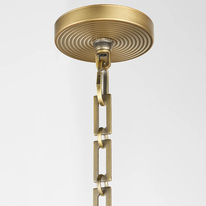 Quorum International BELINDER 8228-6-47 6 Light Fabric Pendant Transitional - Brushed Brass