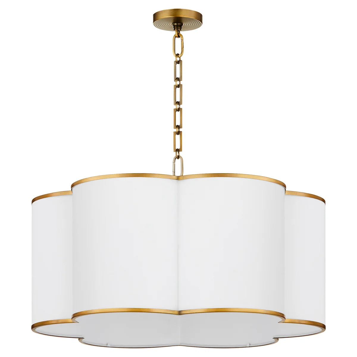 Quorum International BELINDER 8228-6-47 6 Light Fabric Pendant Transitional - Brushed Brass