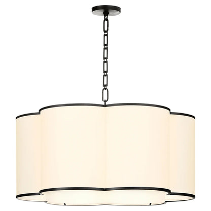 Quorum International BELINDER 8228-6-59 6 Light Fabric Pendant Transitional- Matte Black