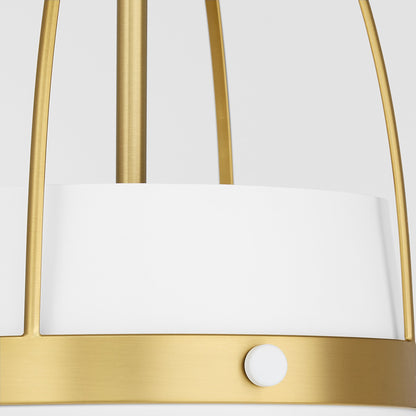 Quorum 823-3-0880 Pendant, UL Damp Rated, Studio White|Aged Brass