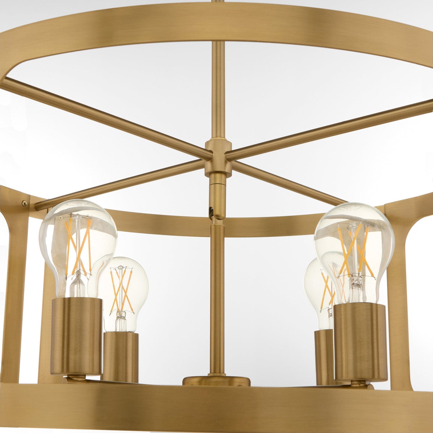 Quorum 8231-4-47 Pendant, UL Damp Rated, Brushed Brass