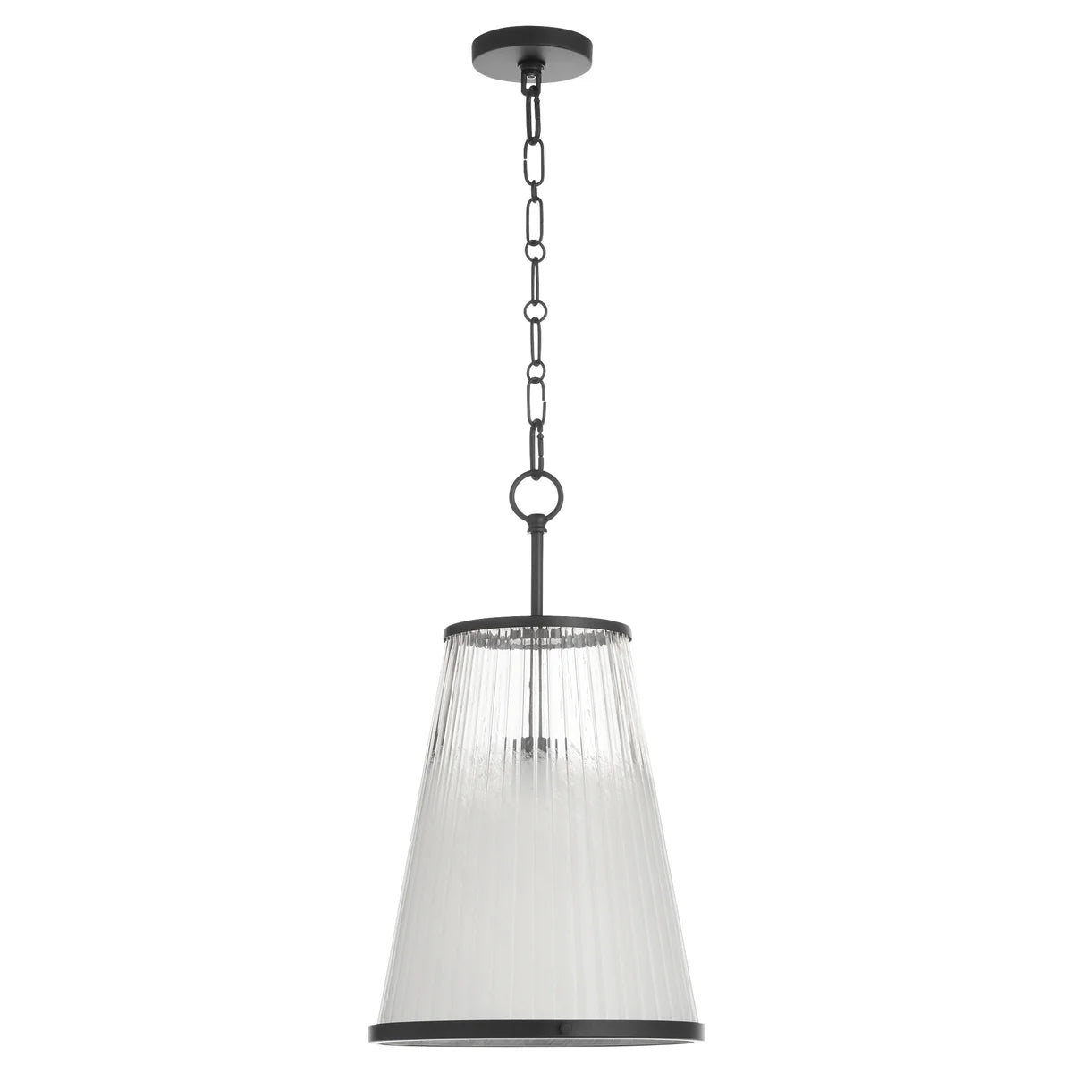 Quorum International PROVIDENCE 8238-11-59 Pendant 11 Inch Milky White Glass Shade Transitional- Matte Black