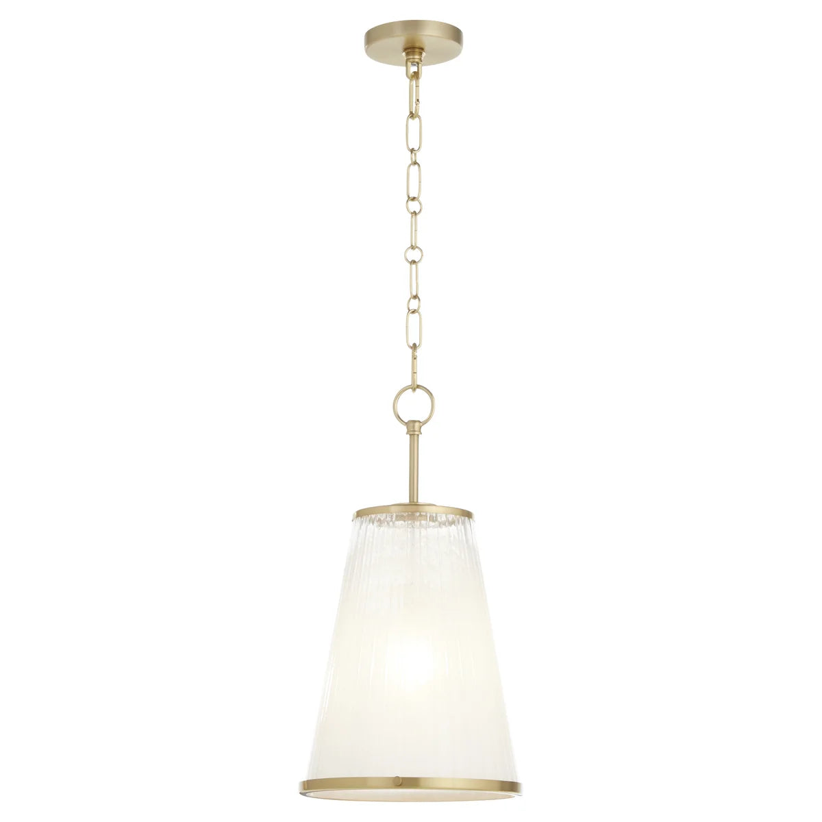 Quorum International PROVIDENCE 8238-11-80 Pendant 11 Inch Milky White Glass Shade Transitional - Aged Brass