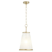 Quorum International PROVIDENCE 8238-11-80 Pendant 11 Inch Milky White Glass Shade Transitional - Aged Brass