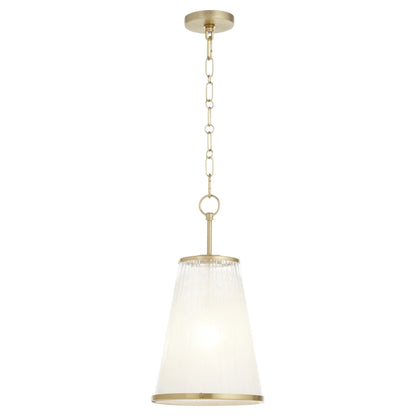 Quorum International PROVIDENCE 8238-11-80 Pendant 11 Inch Milky White Glass Shade Transitional - Aged Brass