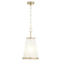 Quorum International PROVIDENCE 8238-11-80 Pendant 11 Inch Milky White Glass Shade Transitional - Aged Brass