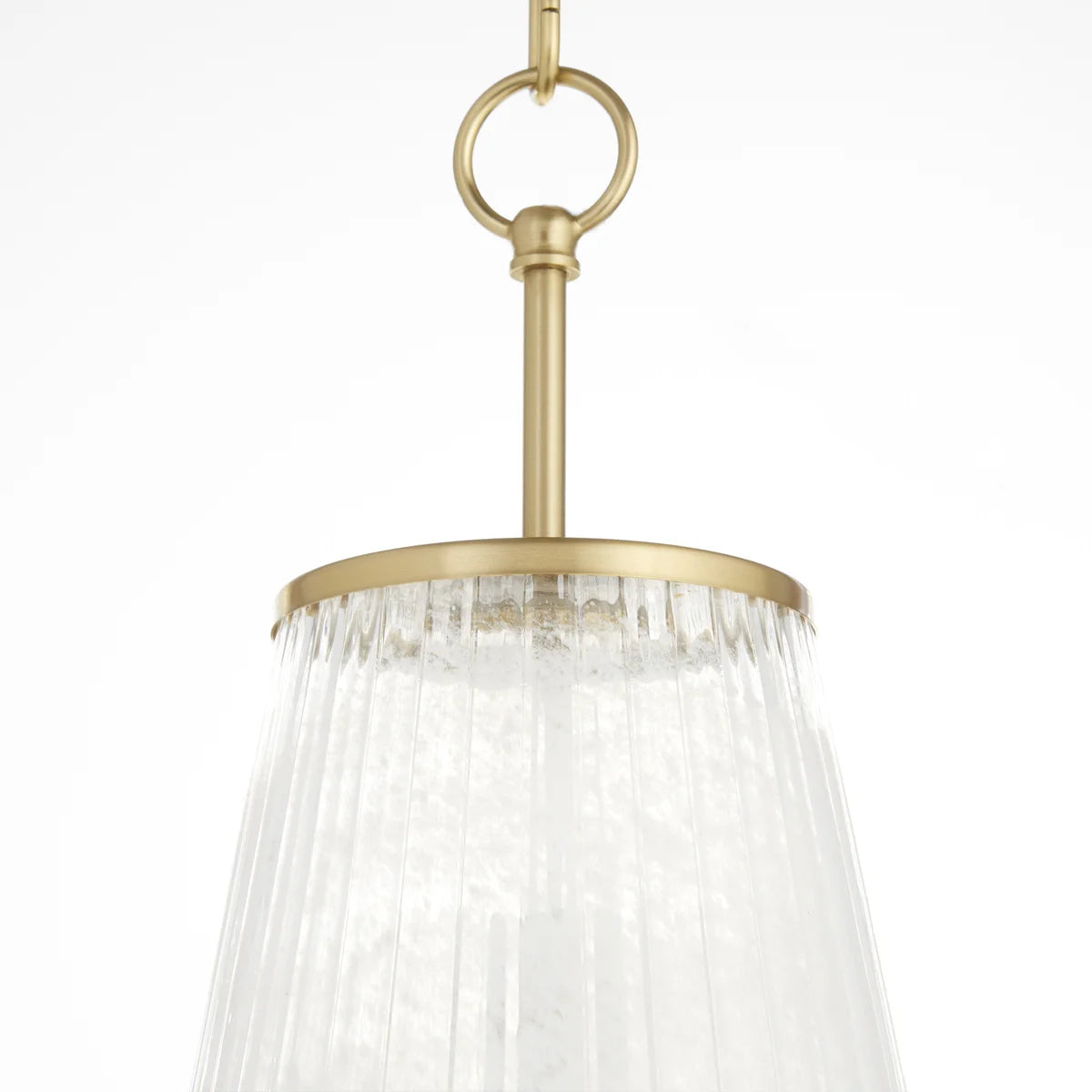 Quorum International PROVIDENCE 8238-11-80 Pendant 11 Inch Milky White Glass Shade Transitional - Aged Brass