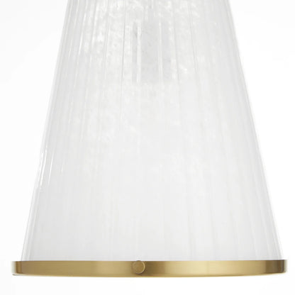 Quorum International PROVIDENCE 8238-11-80 Pendant 11 Inch Milky White Glass Shade Transitional - Aged Brass