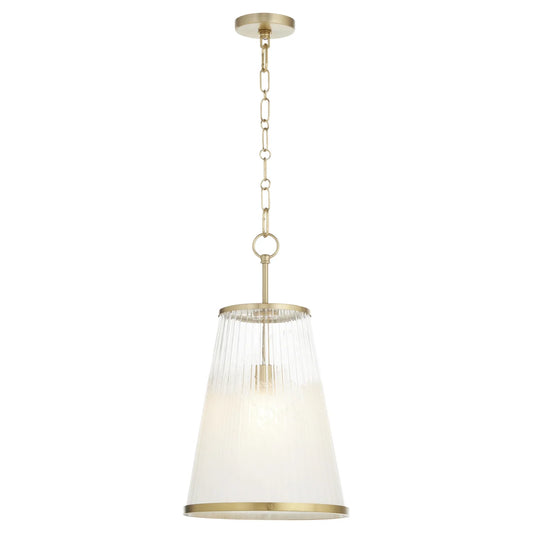 Quorum International PROVIDENCE 8238-13-80 Pendant 13 Inch Milky White Glass Shade Transitional - Aged Brass