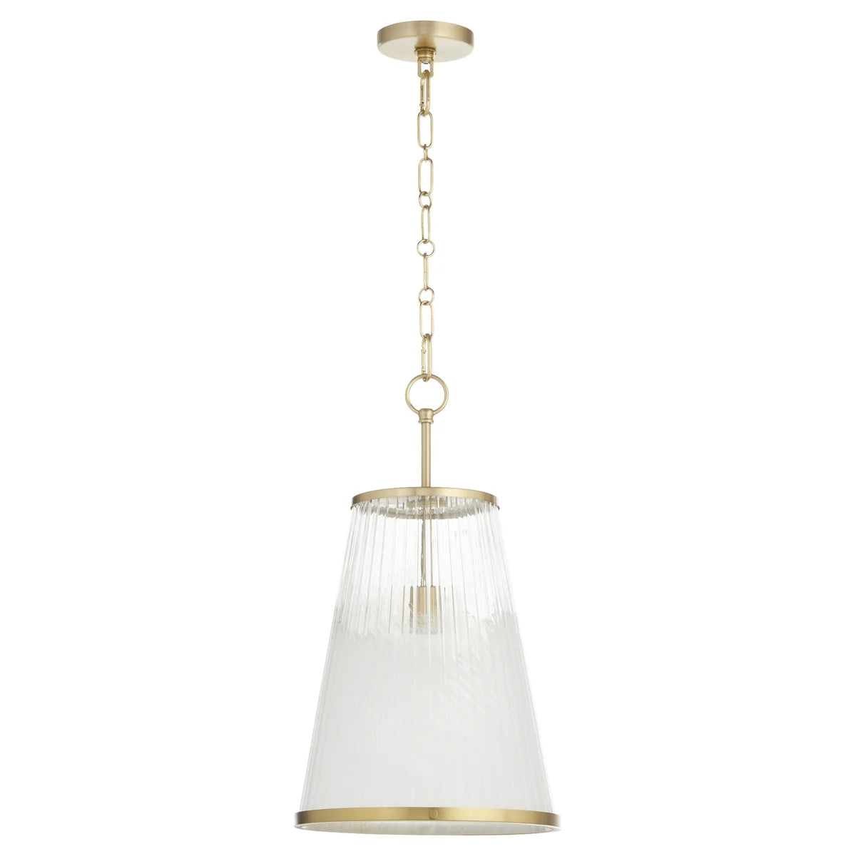 Quorum International PROVIDENCE 8238-13-80 Pendant 13 Inch Milky White Glass Shade Transitional - Aged Brass