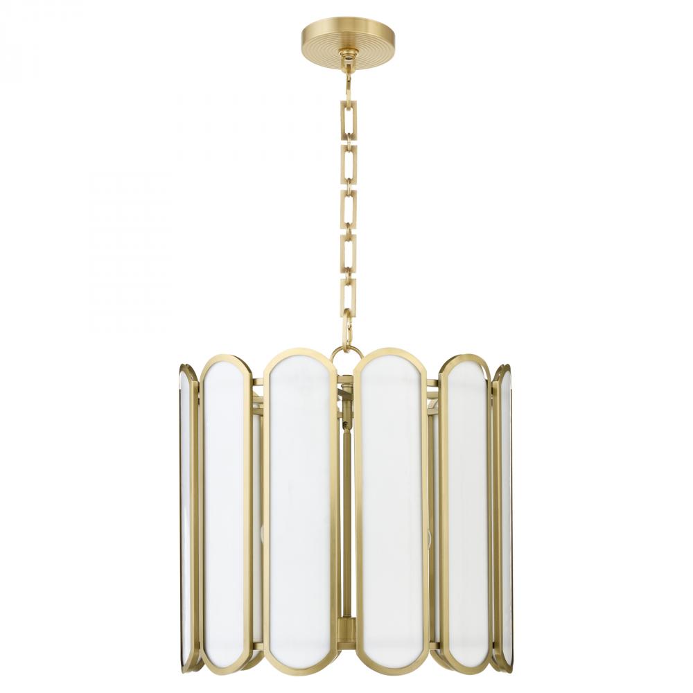 Quorum International BELINDER 824-4-80 Pendant Contemporary - Aged Brass