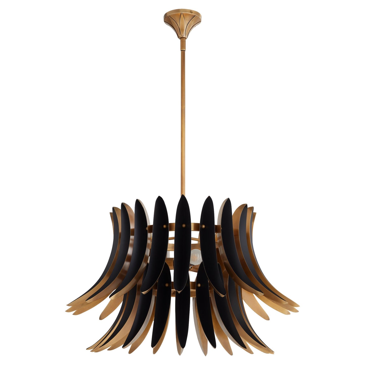 Quorum Aldridge 825-3-5659 Pendant, UL Damp Rated, Brushed Brass|Matte Black