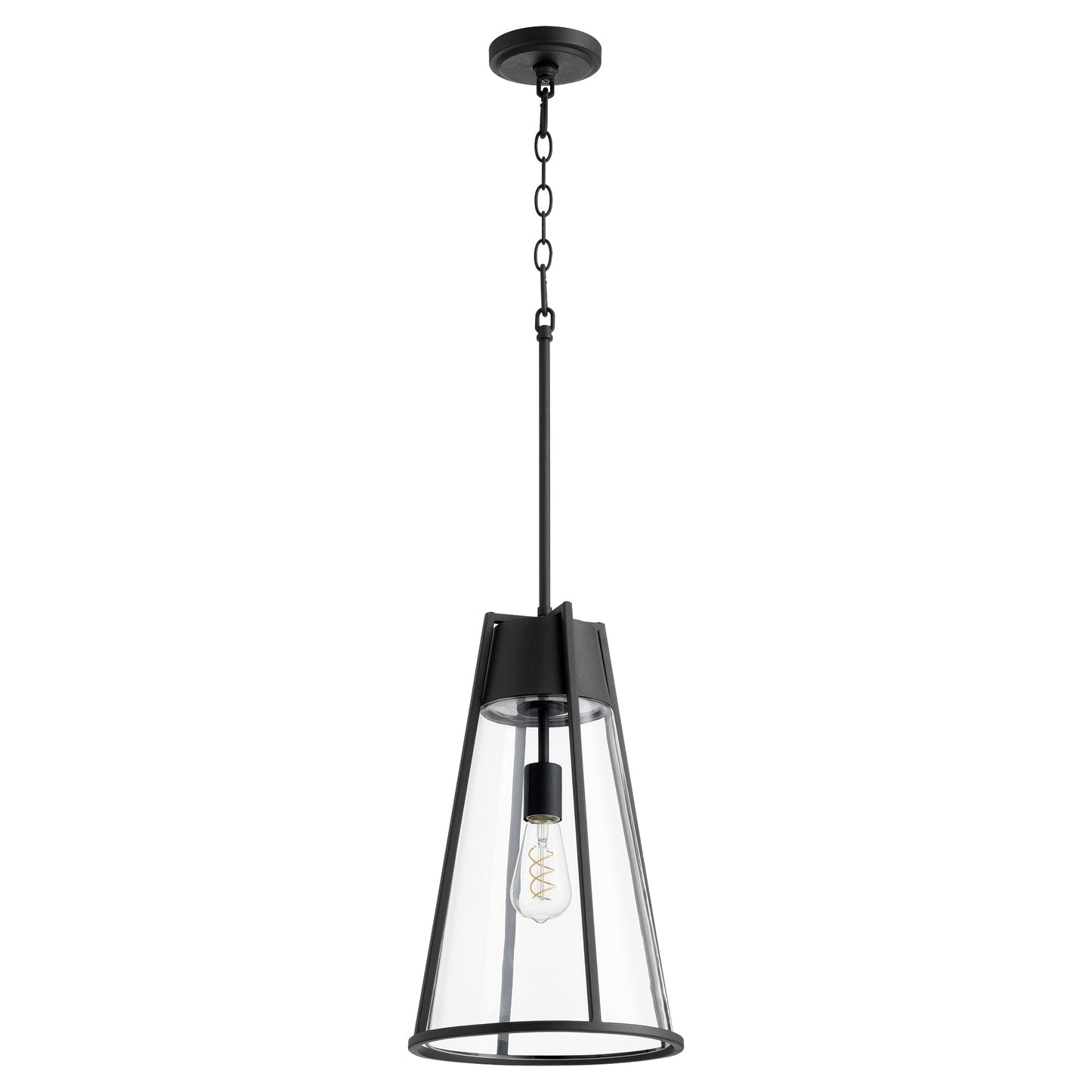 Quorum 827-69 Pendant - Textured Black W/ Clear