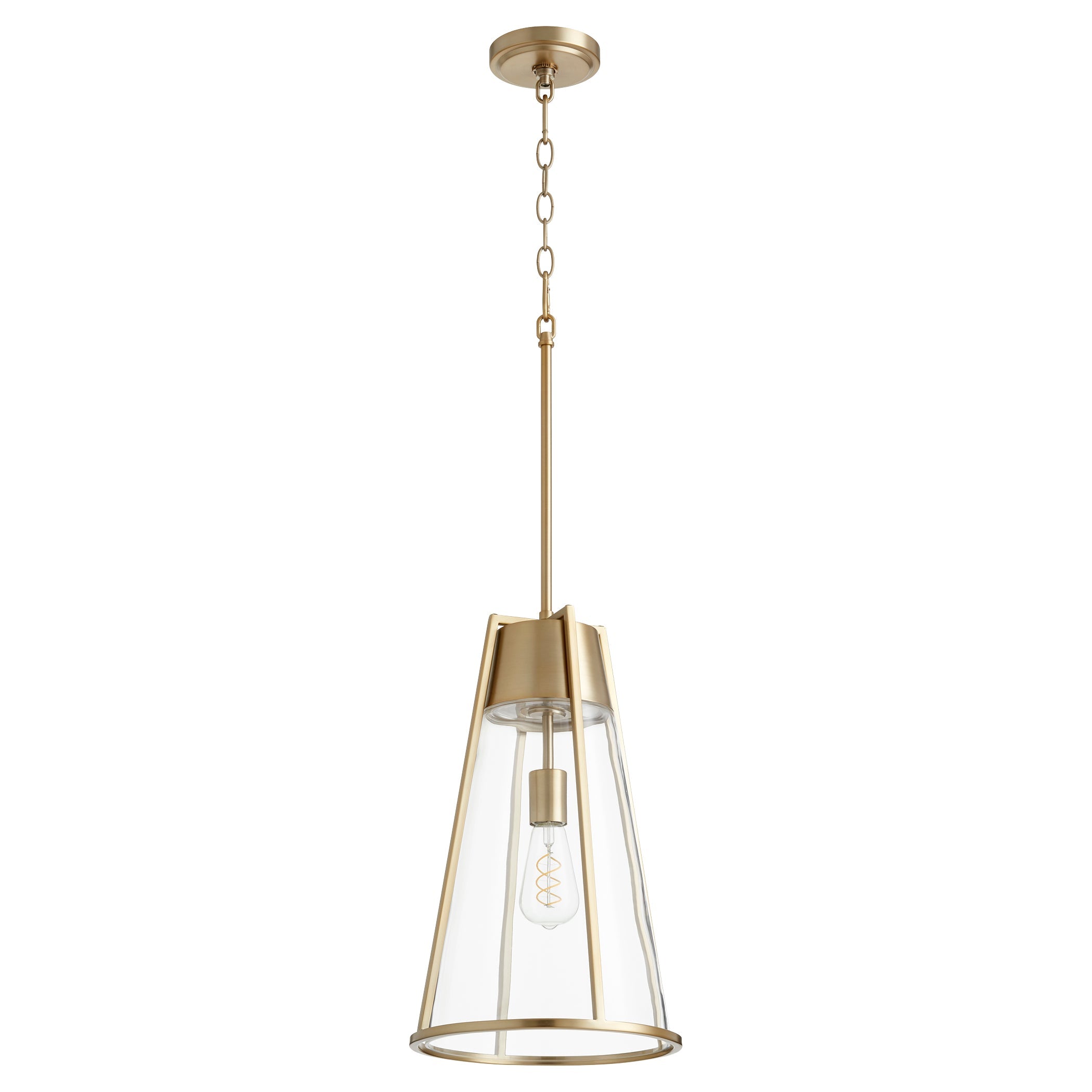 Quorum 827-80 Pendant - Aged Brass W/ Clear