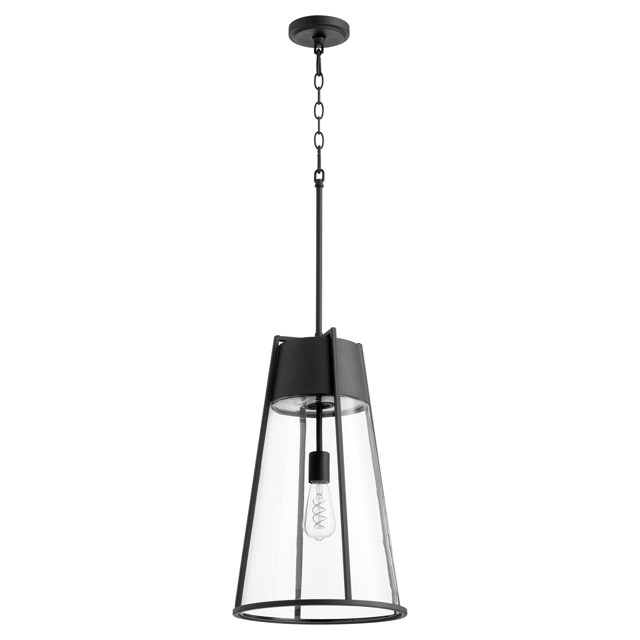 Quorum 828-69 Pendant - Textured Black W/ Clear