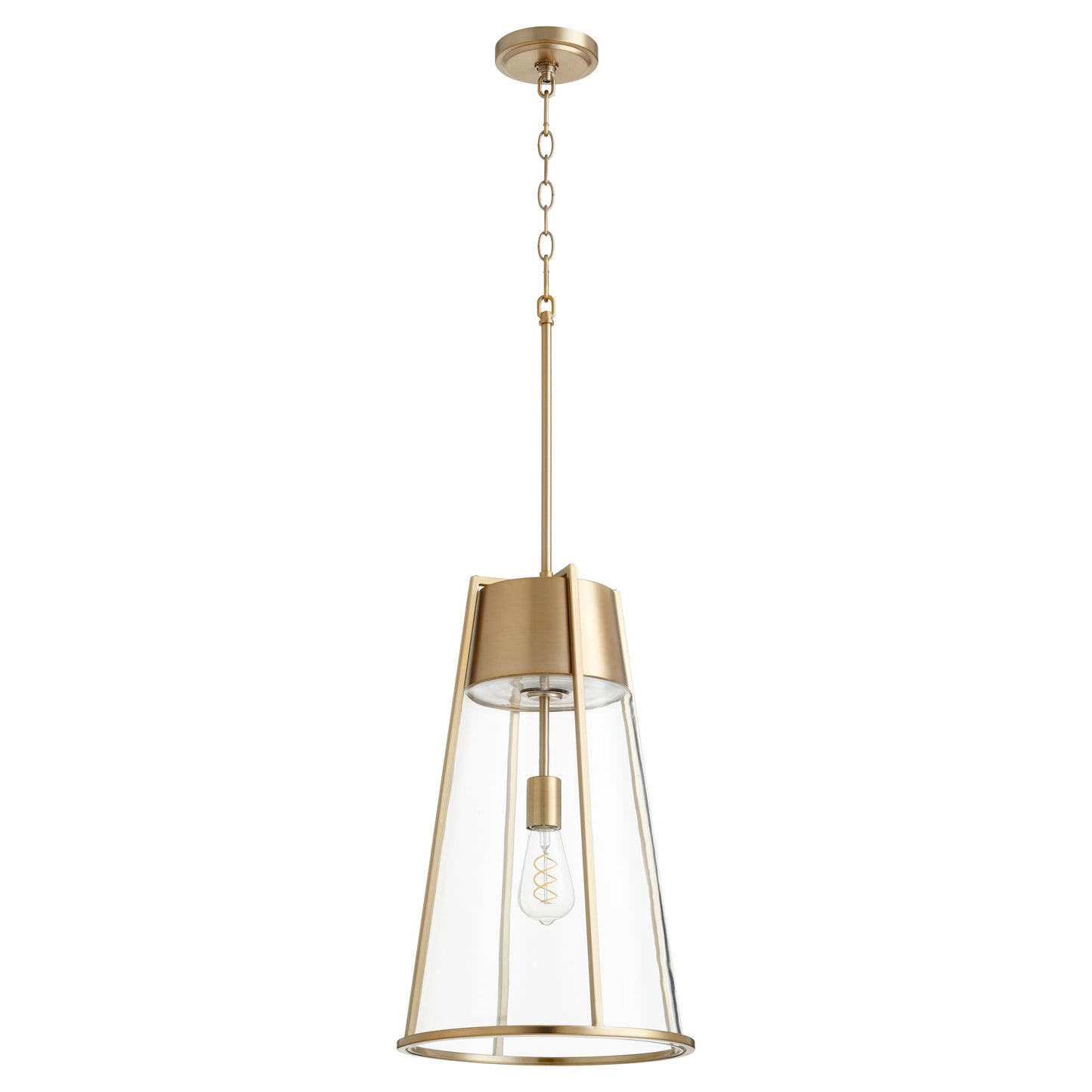 Quorum 828-80 Pendant - Aged Brass W/ Clear