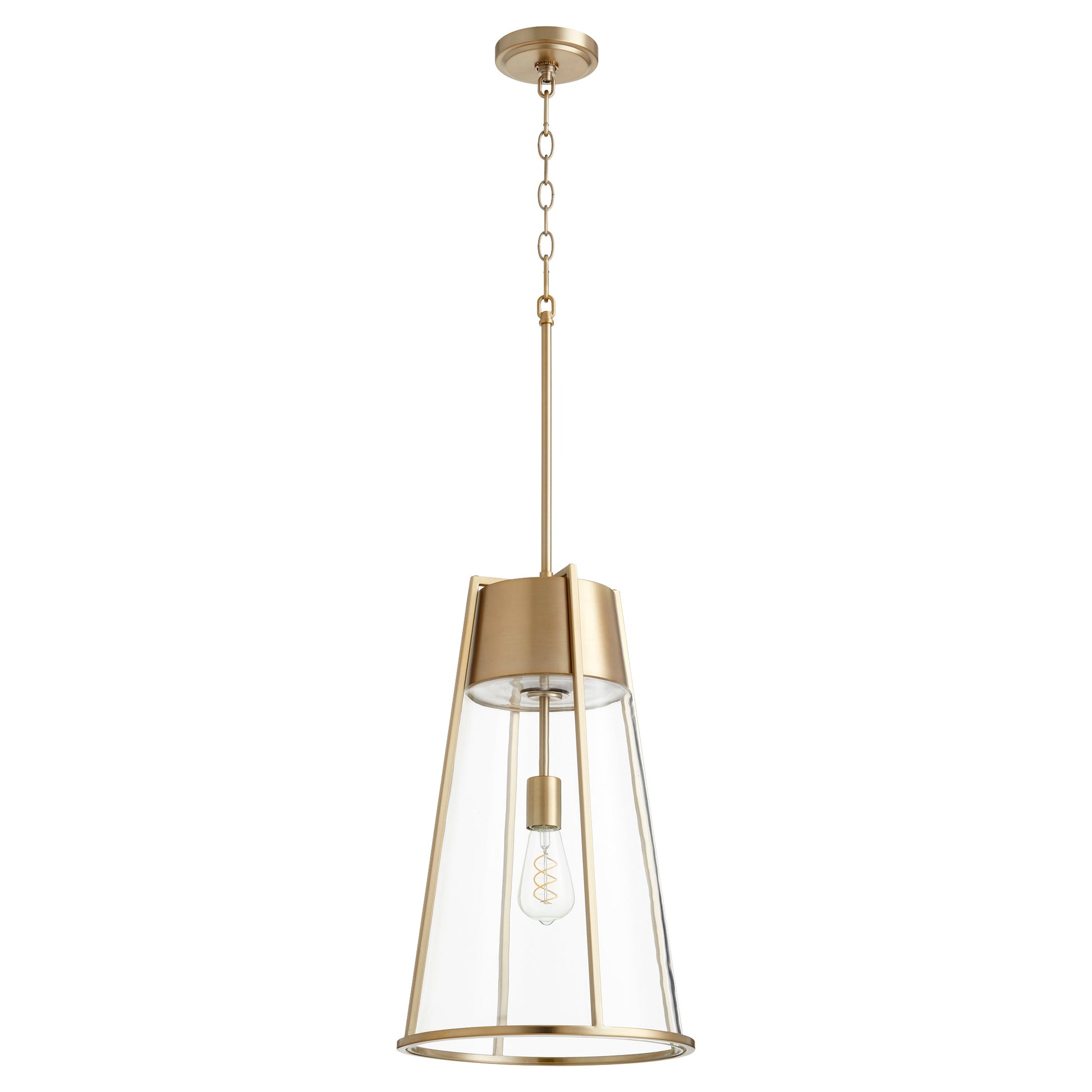 Quorum 828-80 Pendant - Aged Brass W/ Clear