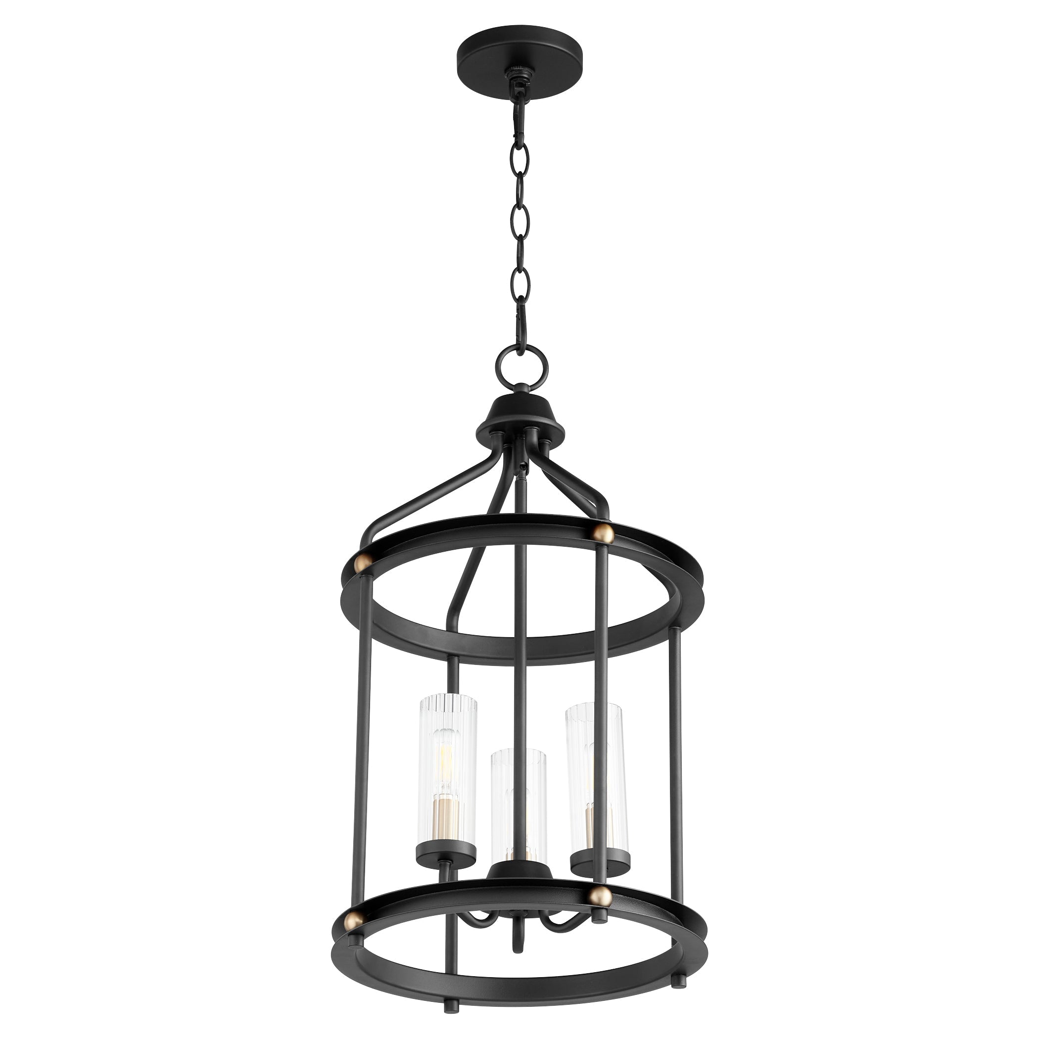Quorum Empire 829-3-6980 Entry - Textured Black W/ Aged Brass