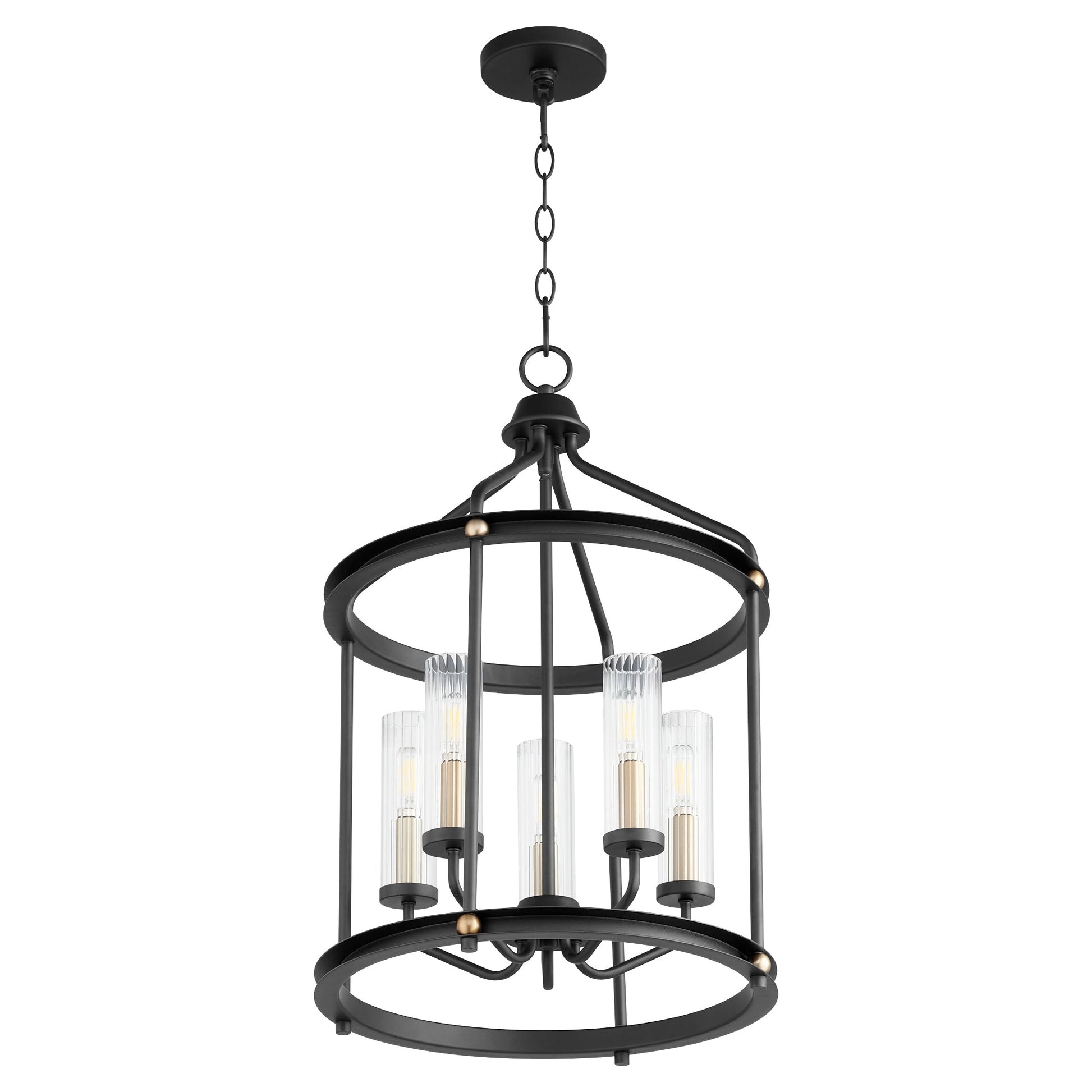 Quorum Empire 829-5-6980 Entry - Textured Black W/ Aged Brass