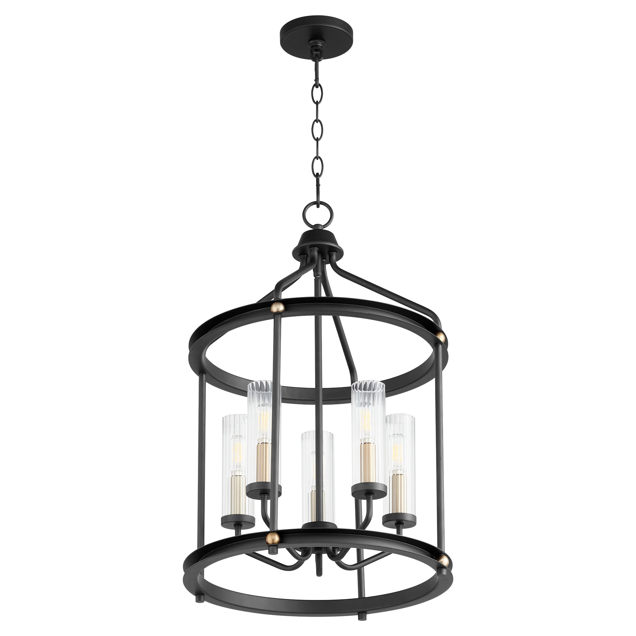 Quorum Empire 829-5-6980 Entry - Textured Black W/ Aged Brass