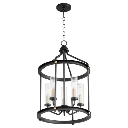 Quorum Empire 829-5-6980 Entry - Textured Black W/ Aged Brass