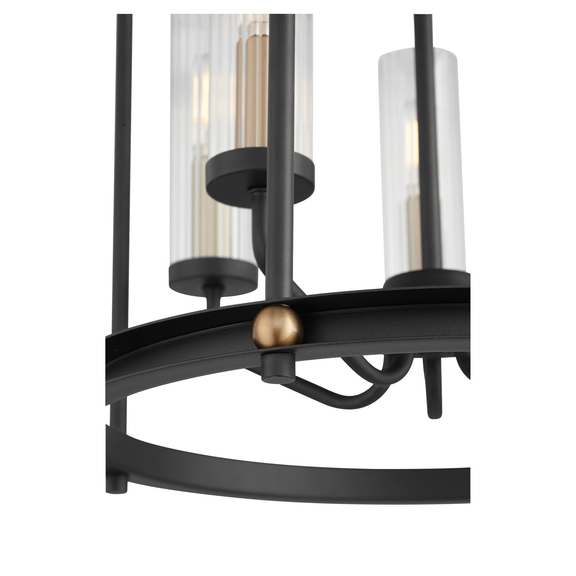 Quorum Empire 829-5-6980 Entry - Textured Black W/ Aged Brass