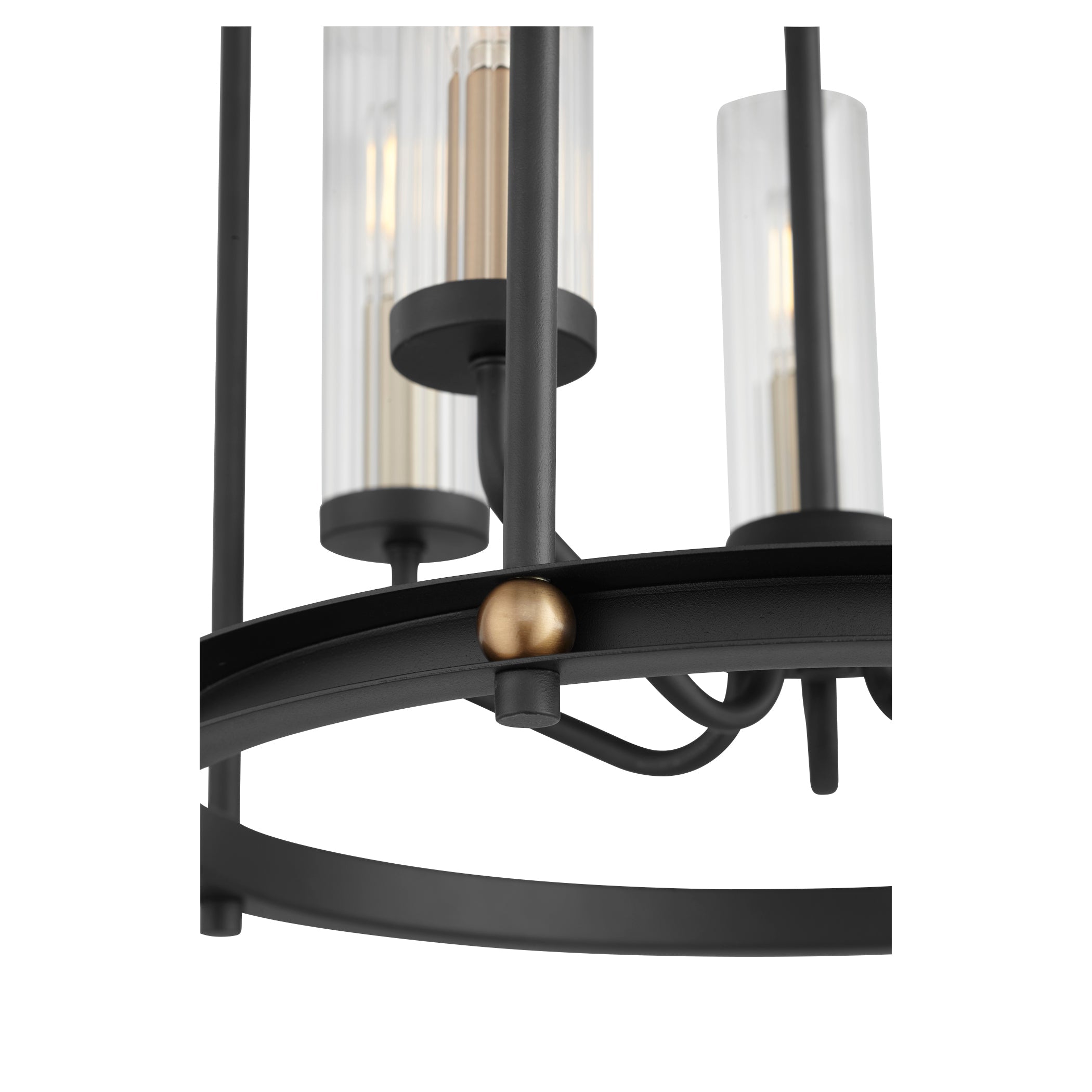 Quorum Empire 829-5-6980 Entry - Textured Black W/ Aged Brass