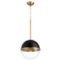Quorum 83-12-6980 Pendant - Textured Black W/ Aged Brass