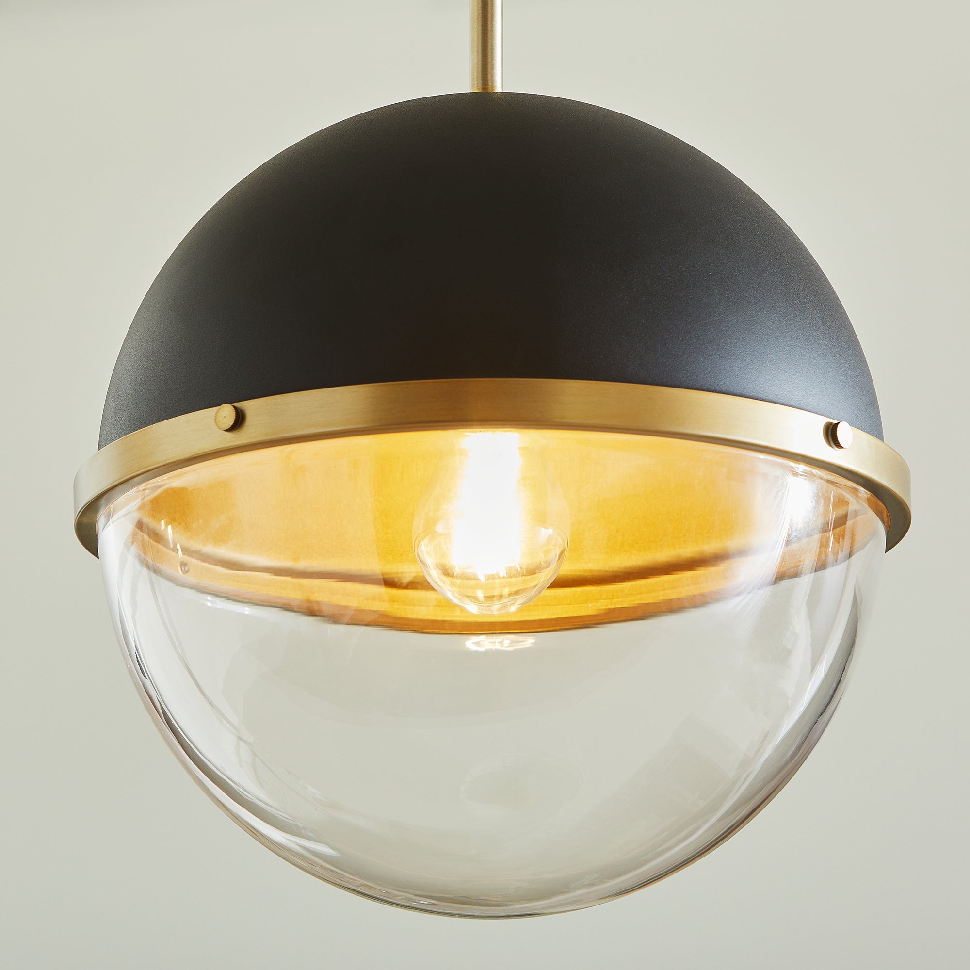 Quorum 83-12-6980 Pendant - Textured Black W/ Aged Brass