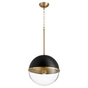 Quorum 83-14-6980 Pendant - Textured Black W/ Aged Brass