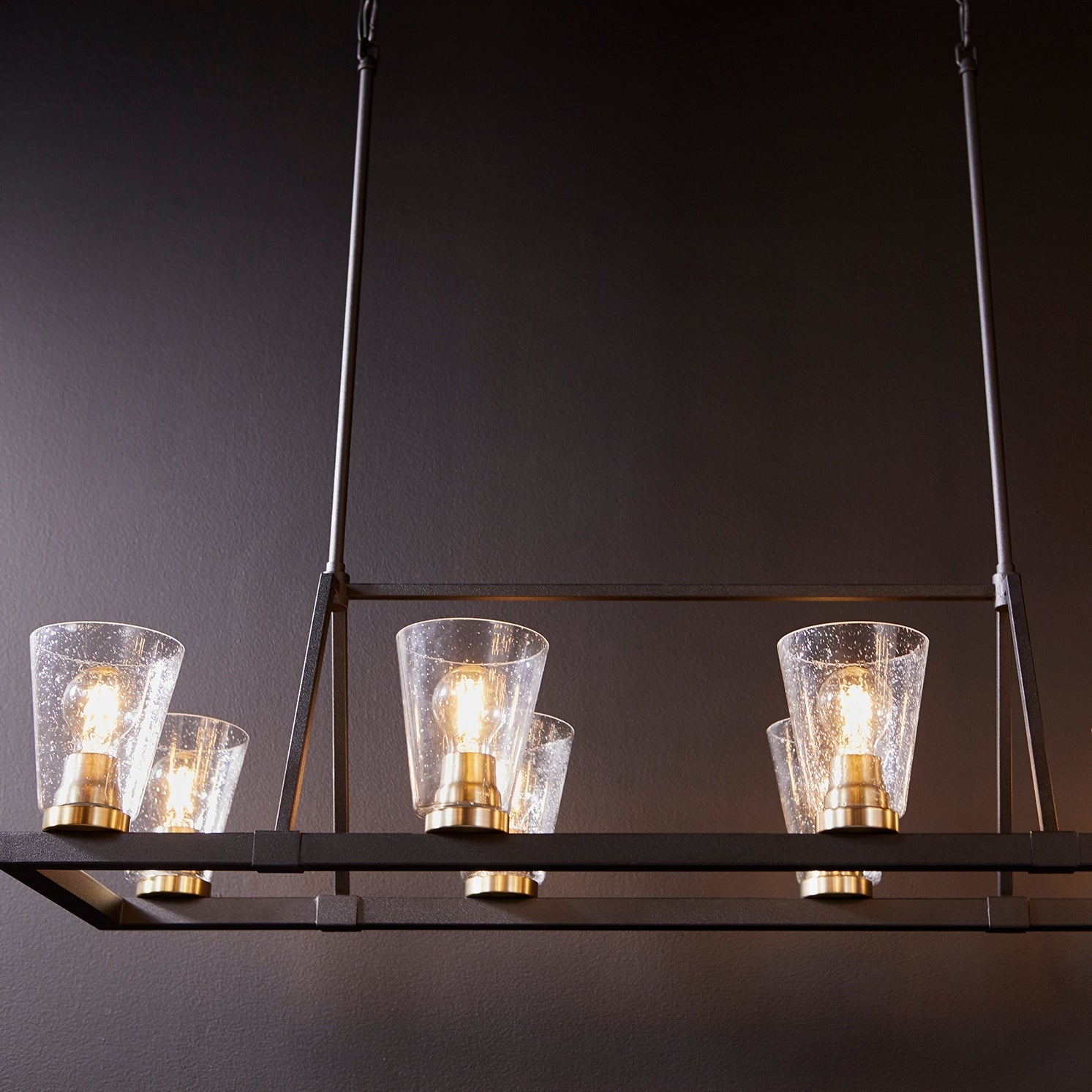 Quorum Paxton 83-8-6980 Chandelier - Textured Black W/ Aged Brass