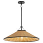 Quorum International CONA 830-3-59 Pendant - Matte Black / Natural Wicker Traditional