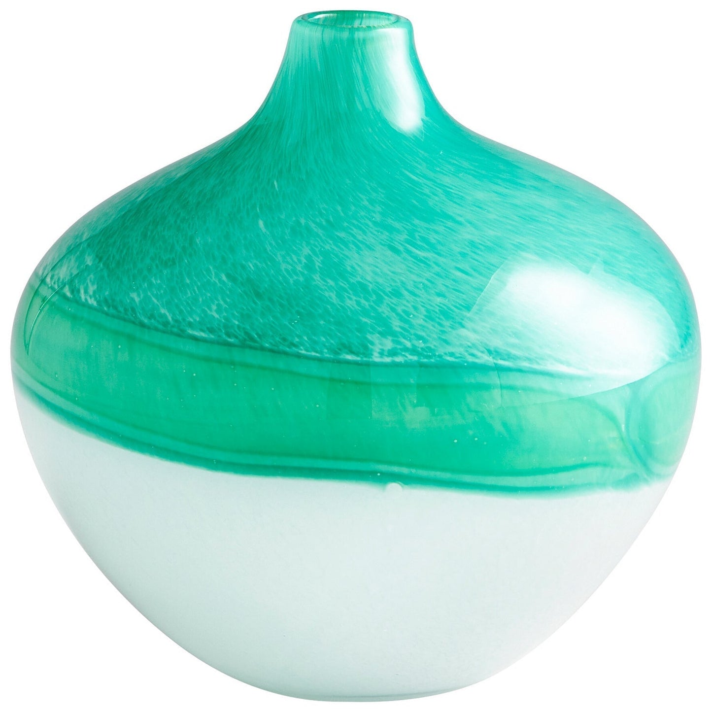 Cyan Design 09520 Iced Marble Vase - Turquoise & White - Medium