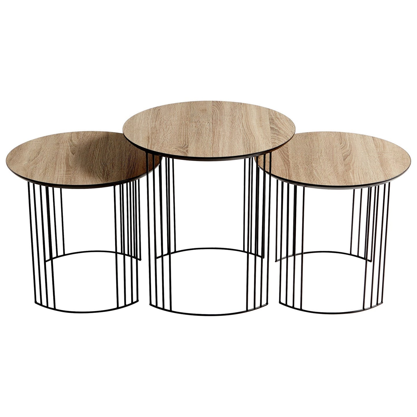 Cyan Design 09629 Electric Moon Nesting Table - Oak Veneer And Black