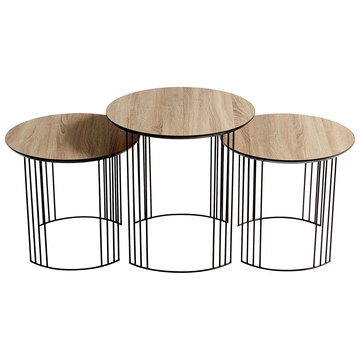 Cyan Design 09629 Electric Moon Nesting Table - Oak Veneer And Black