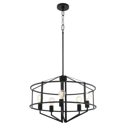 Quorum Tobin 8373-5-59 Pendant, UL Damp Rated, Matte Black