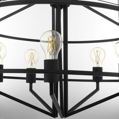 Quorum Tobin 8373-5-59 Pendant, UL Damp Rated, Matte Black