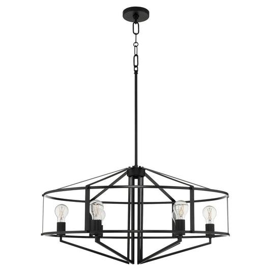 Quorum Tobin 8373-6-59 Pendant, UL Damp Rated, Matte Black