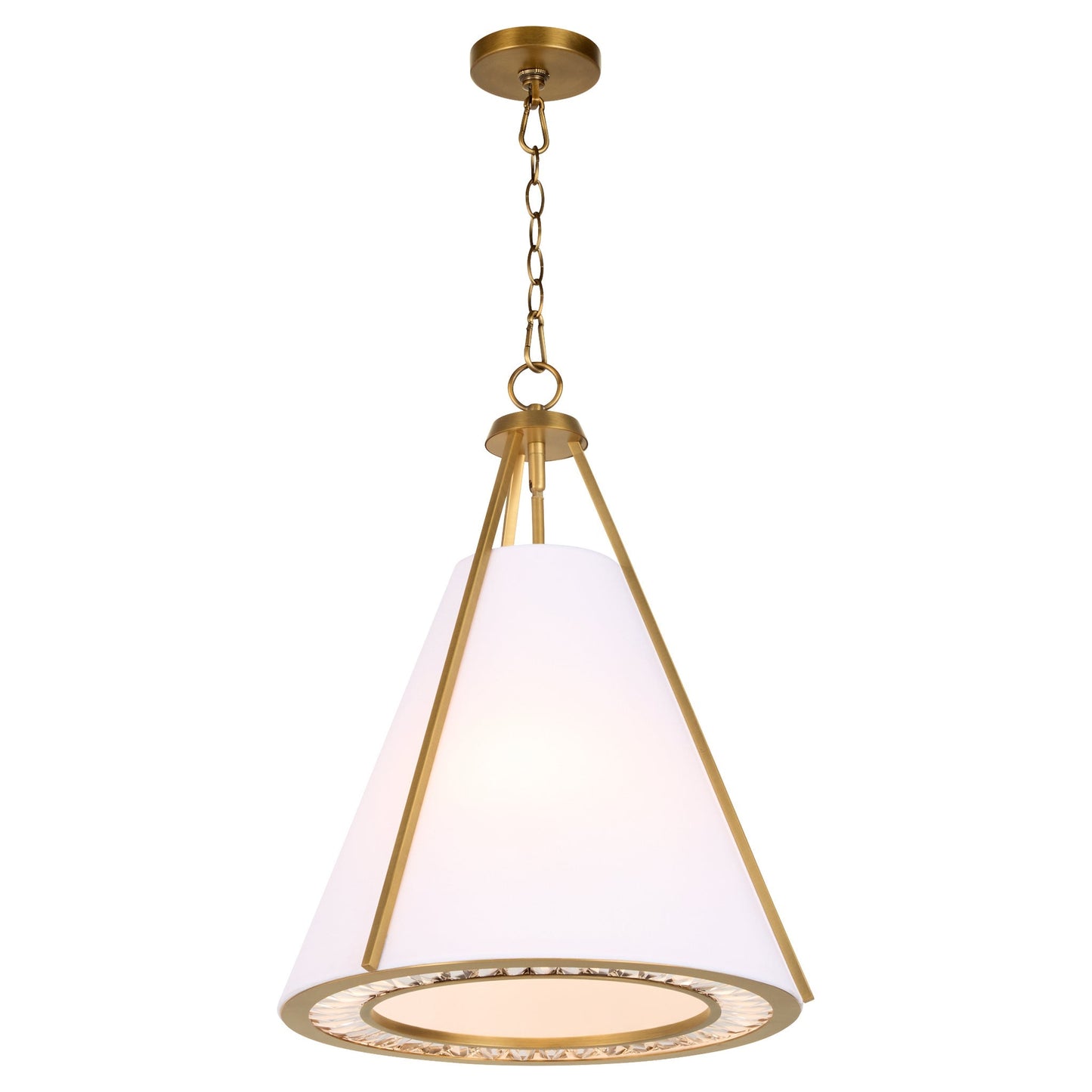 Quorum Gorham 8382-3-47 Pendant, UL Damp Rated, Brushed Brass