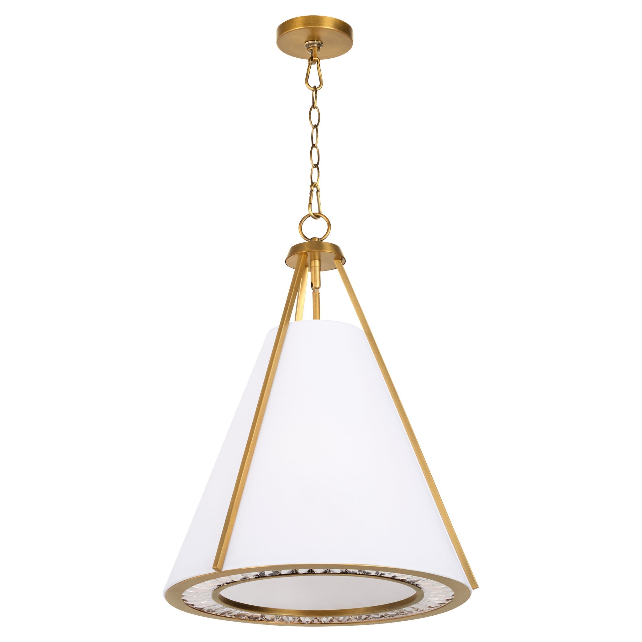 Quorum Gorham 8382-3-47 Pendant, UL Damp Rated, Brushed Brass
