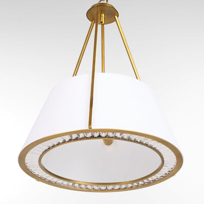 Quorum 8382-4-47 Pendant, UL Damp Rated, Brushed Brass