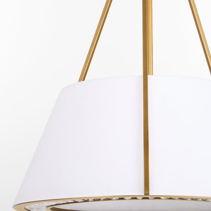 Quorum 8382-4-47 Pendant, UL Damp Rated, Brushed Brass