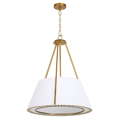Quorum 8382-4-47 Pendant, UL Damp Rated, Brushed Brass