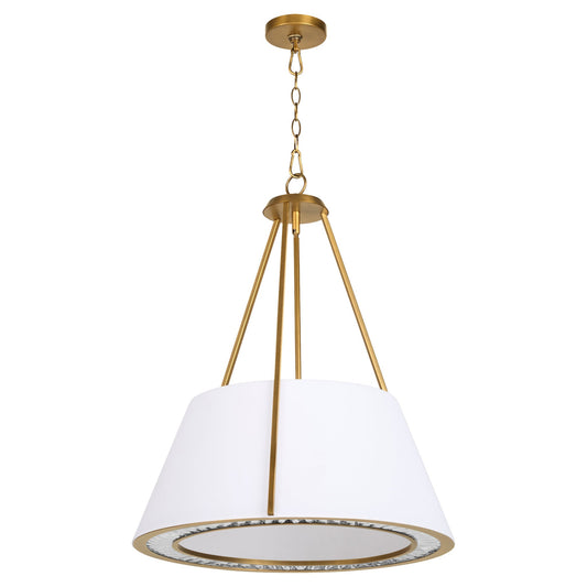 Quorum 8382-4-47 Pendant, UL Damp Rated, Brushed Brass