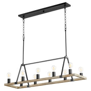 Quorum Paxton 84-10-6941 Chandelier - Textured Black W/ Weathered Oak Finish