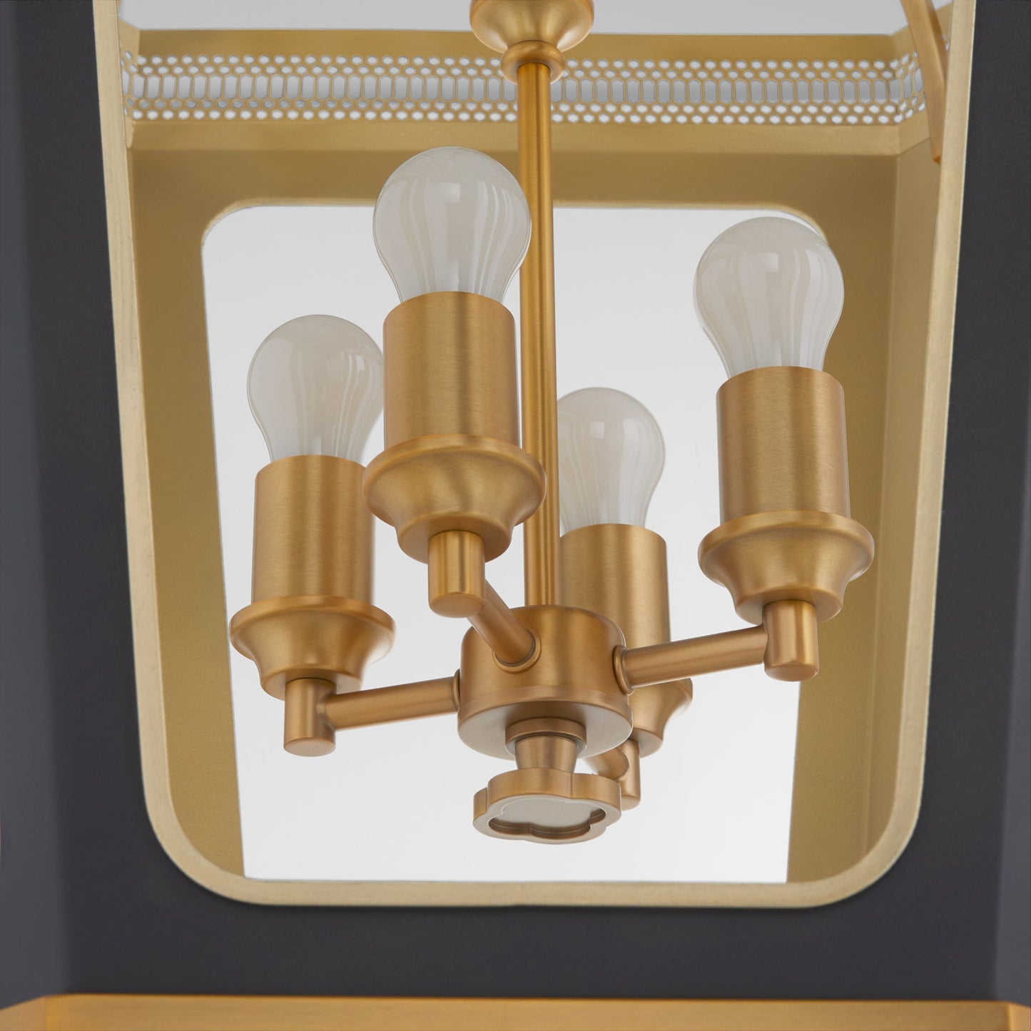 Quorum 840-4-5947 Pendant, UL Damp Rated, Matte Black|Brushed Brass