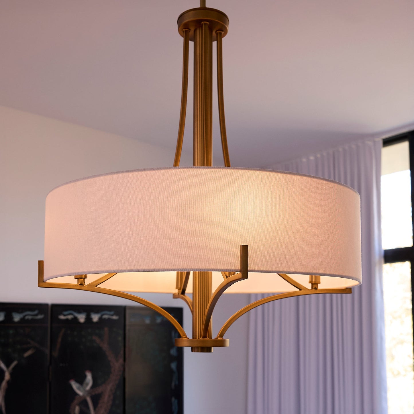 Quorum 841-4-47 Pendant, UL Damp Rated, Brushed Brass