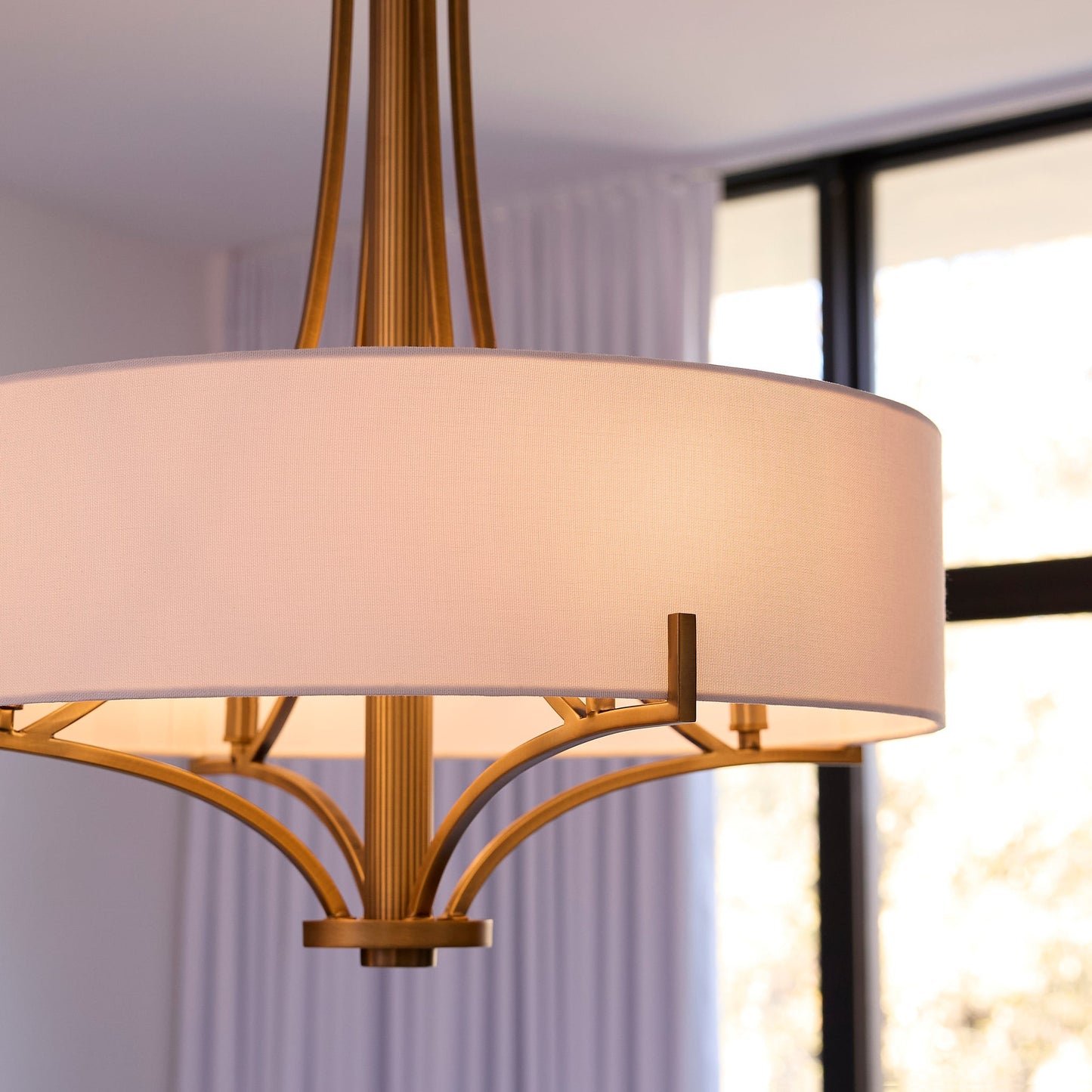 Quorum 841-4-47 Pendant, UL Damp Rated, Brushed Brass