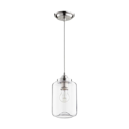 Quorum 846-65 Satin Nickel Clear Mini Pendant 6" Transitional - Satin Nickel