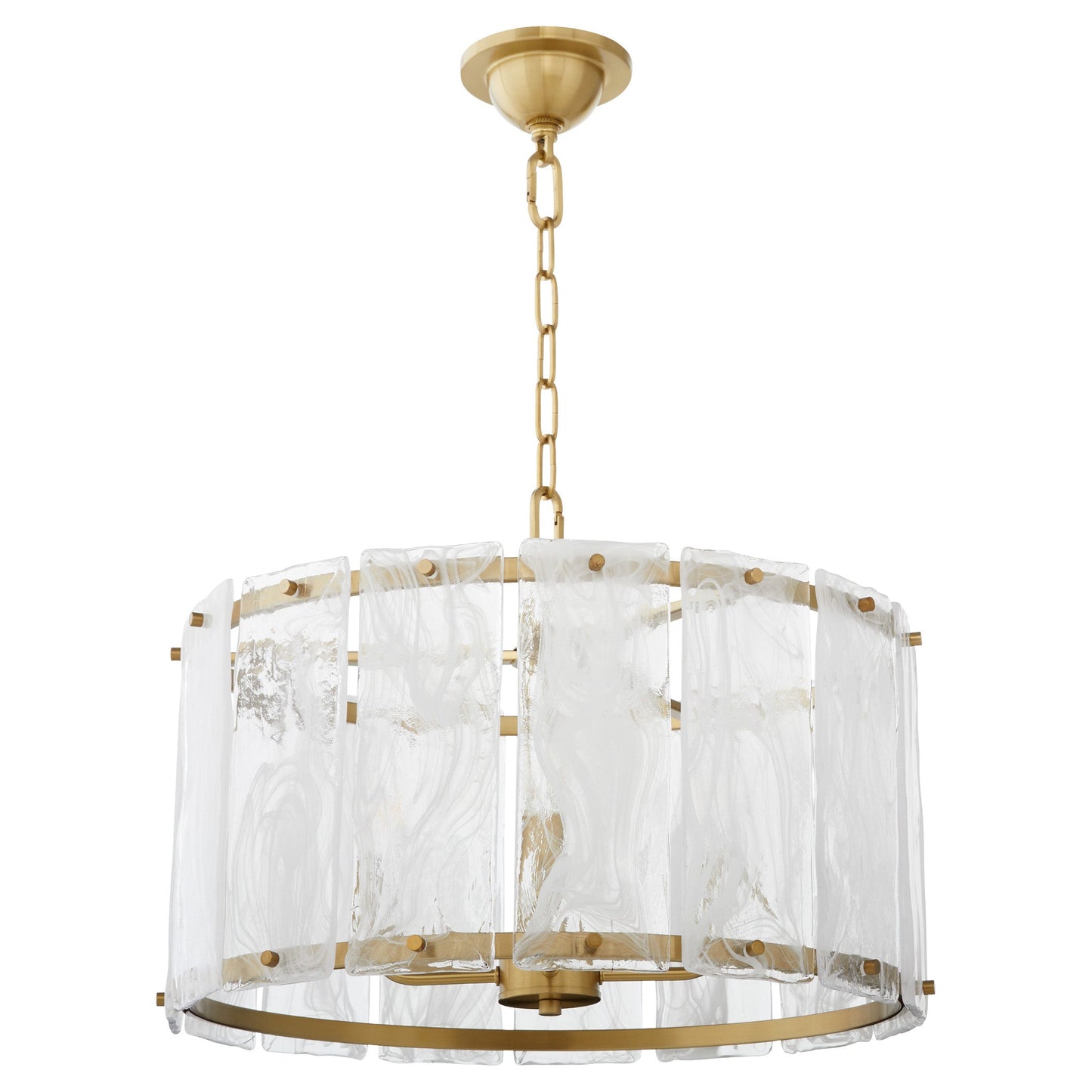 Quorum 8575-4-80 Pendant, UL Damp Rated, Aged Brass